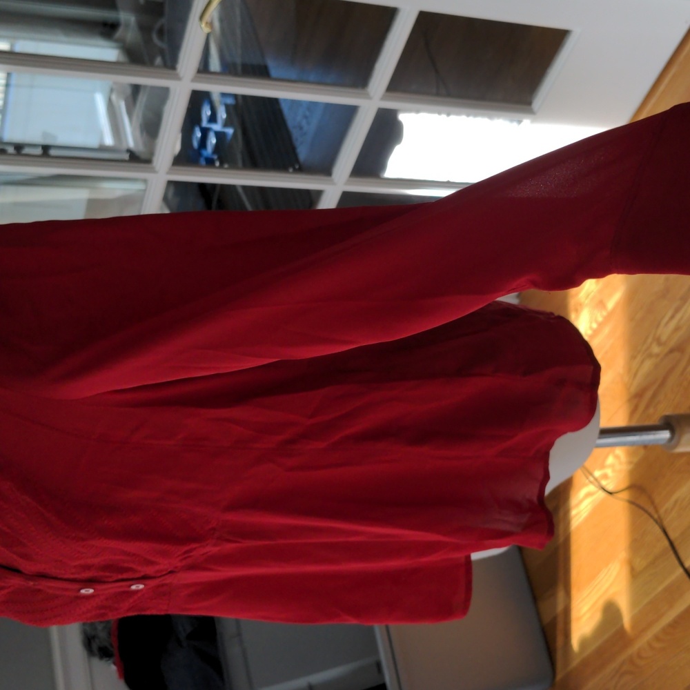 Anthropologie Mauve romantic red top sz 2 081 - Picture 4 of 7